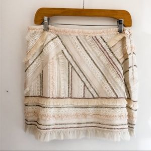 Club Monaco mini skirt with ruffles and sequins